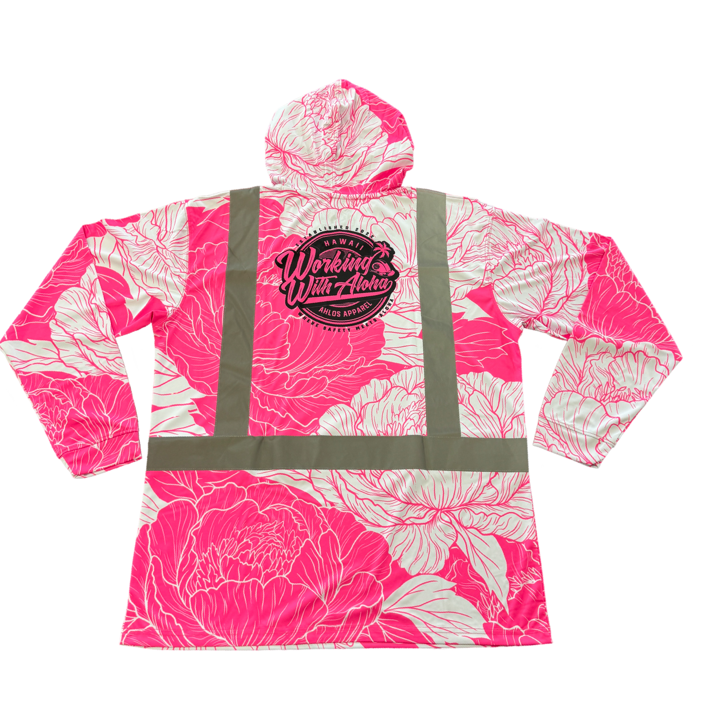 PEONIES- LONG SLEEVE HOODIE - PINK