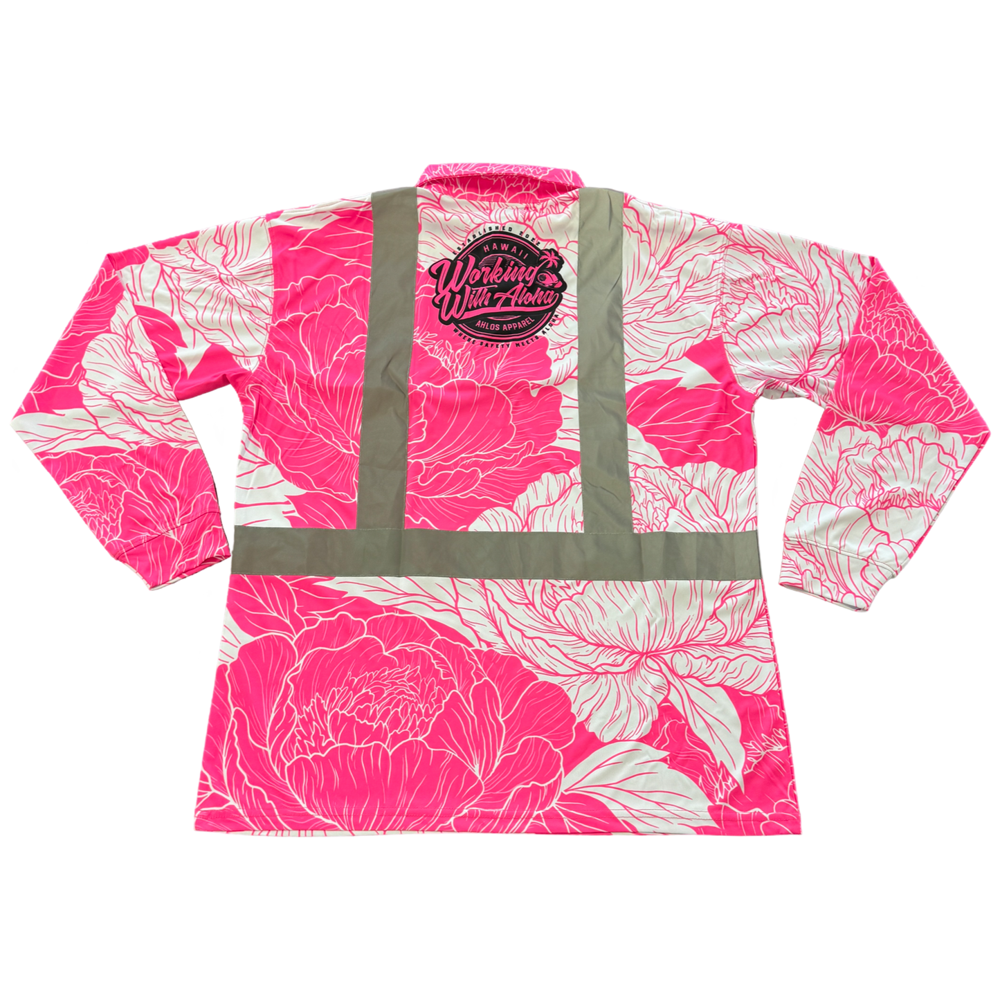 PEONIES- LONG SLEEVE POLO - PINK