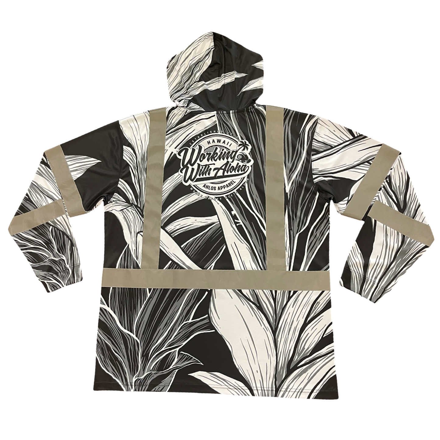 TI LEAF - LONG SLEEVE HOODIE -CLASS 3 - BLACK/WHITE