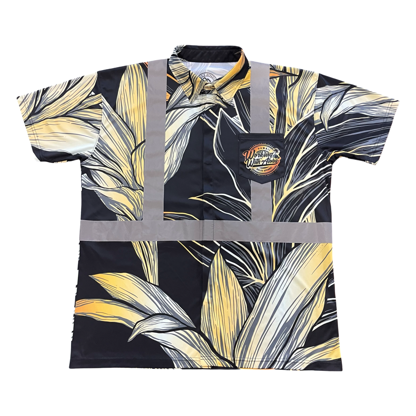 TI LEAF - SHORT SLEEVE POLO -CLASS 2 - BLACK/GOLD
