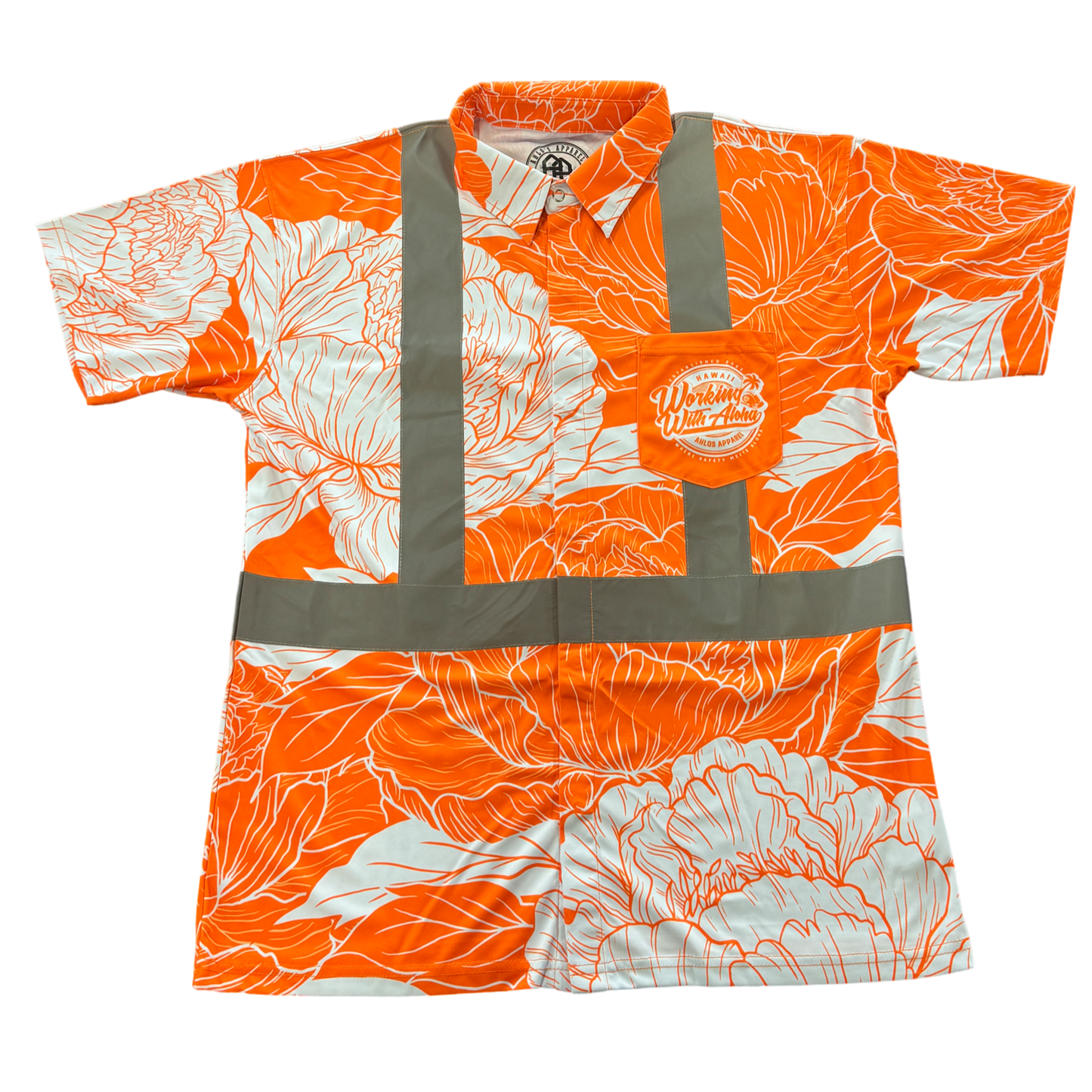 PEONIES- SHORT SLEEVE POLO - ORANGE