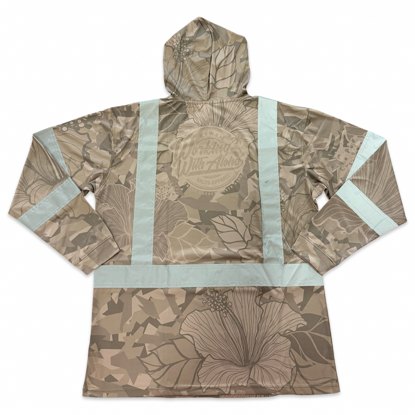 HIBISCUS CAMO - LONG SLEEVE HOODIE - CLASS 3 - BROWN