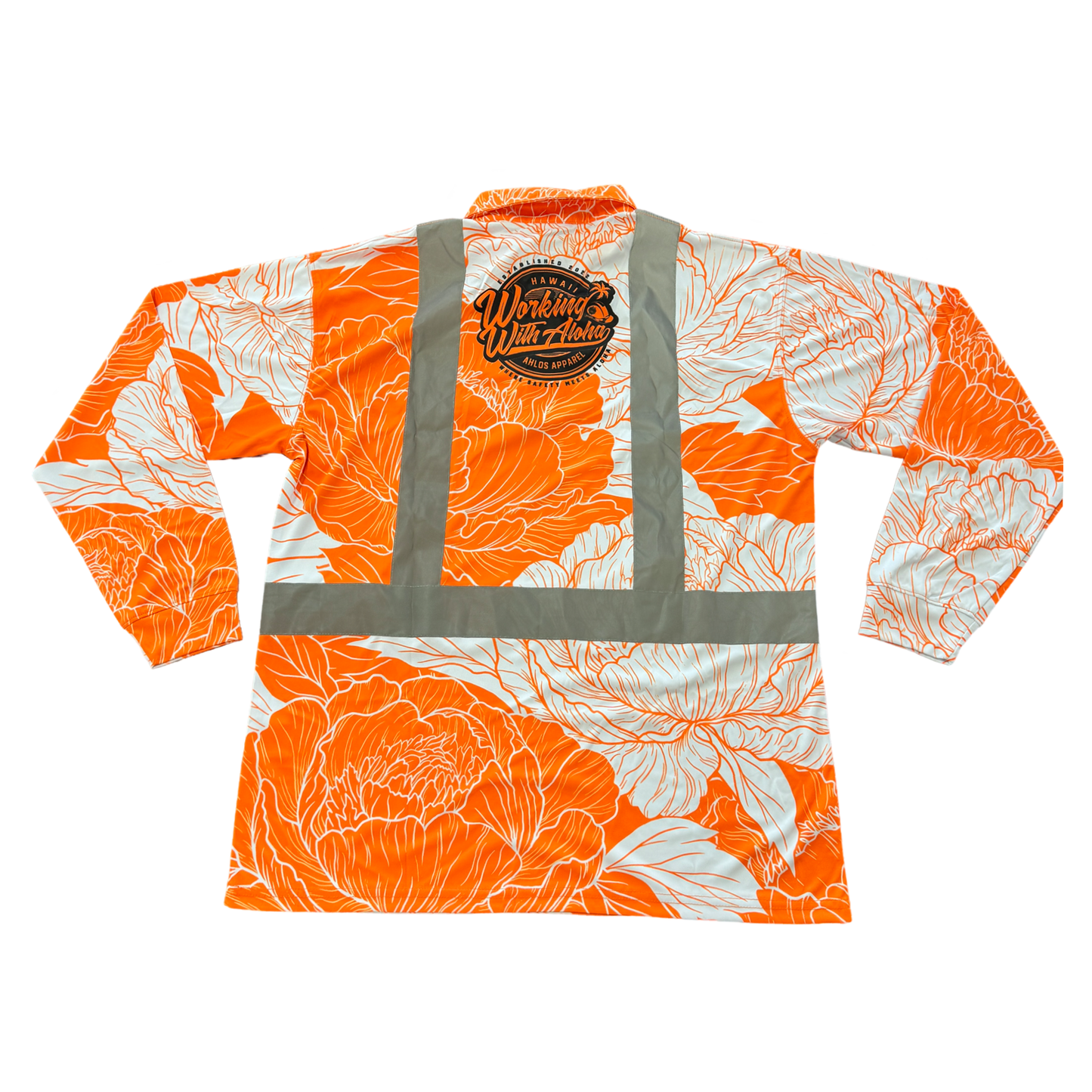 PEONIES- LONG SLEEVE POLO - ORANGE