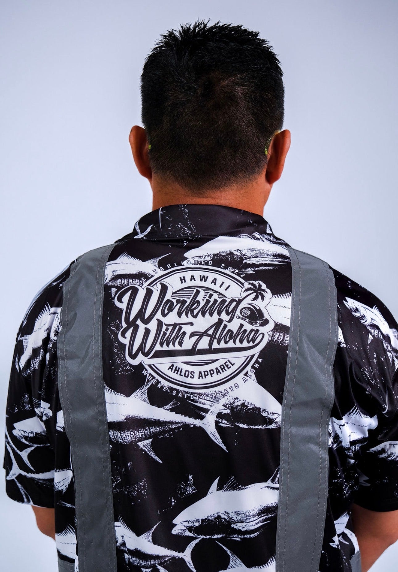 DA AHI RUN - SHORT SLEEVE POLO - BLACK