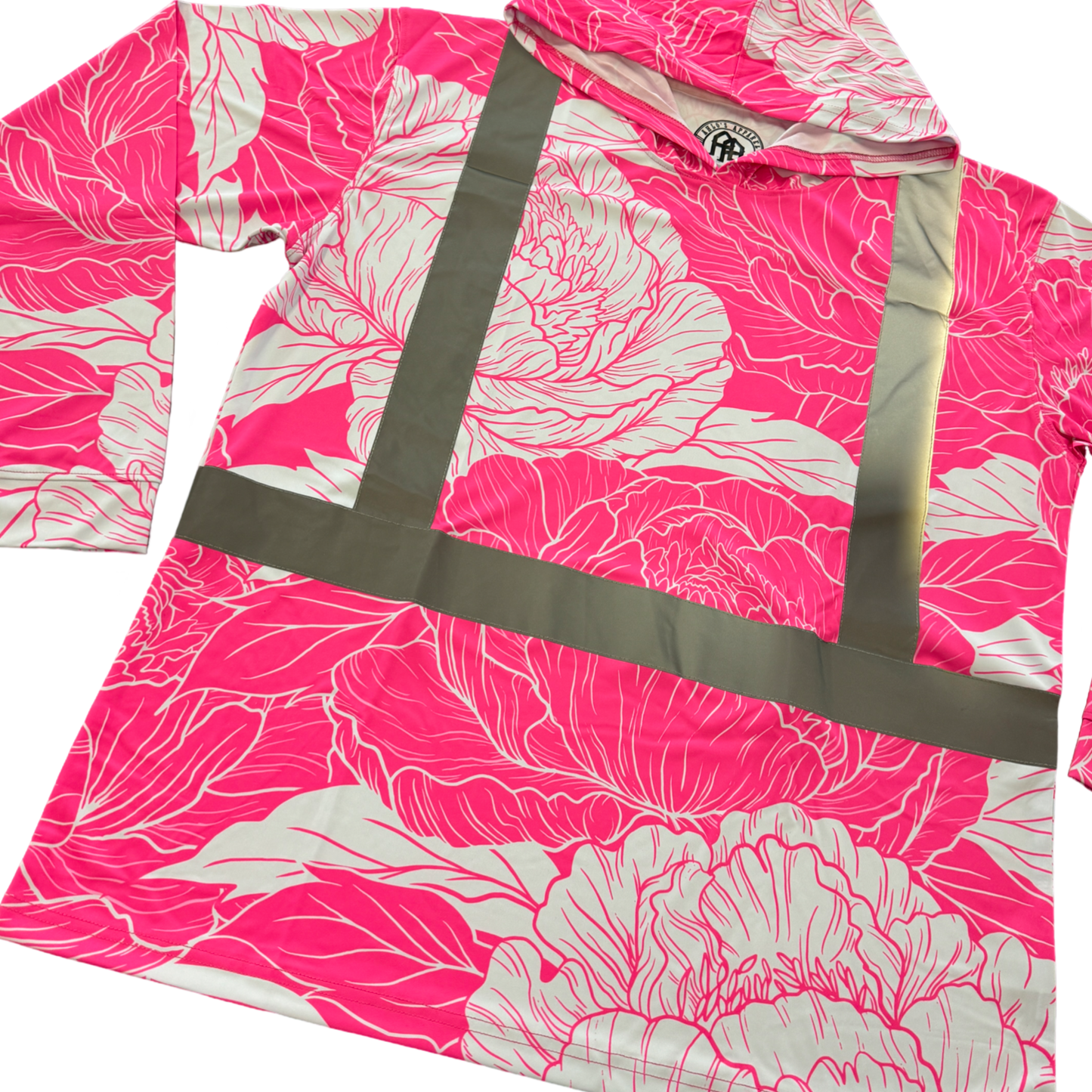 PEONIES- LONG SLEEVE HOODIE - PINK