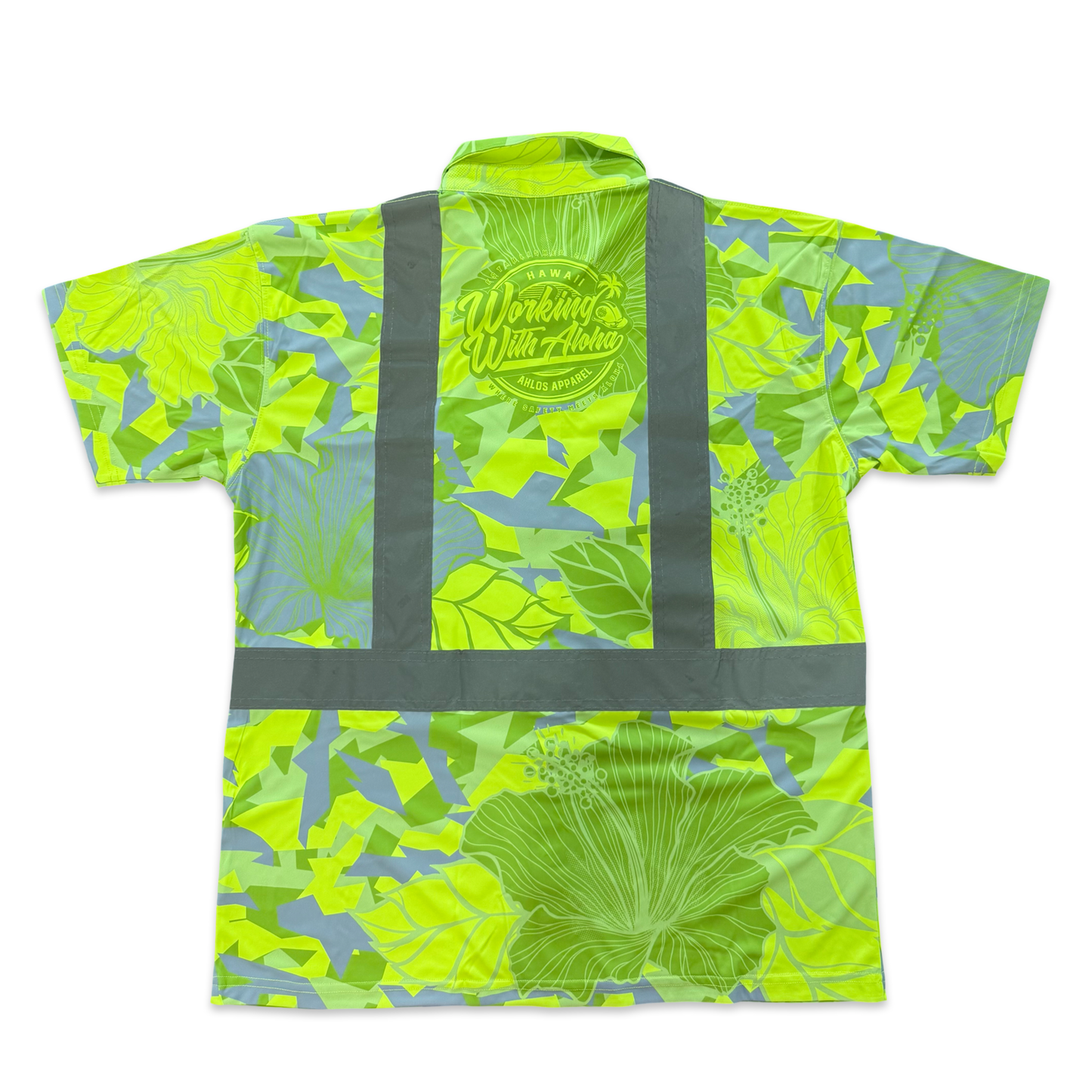 HIBISCUS CAMO - SHORT SLEEVE POLO - CLASS 2 - YELLOW