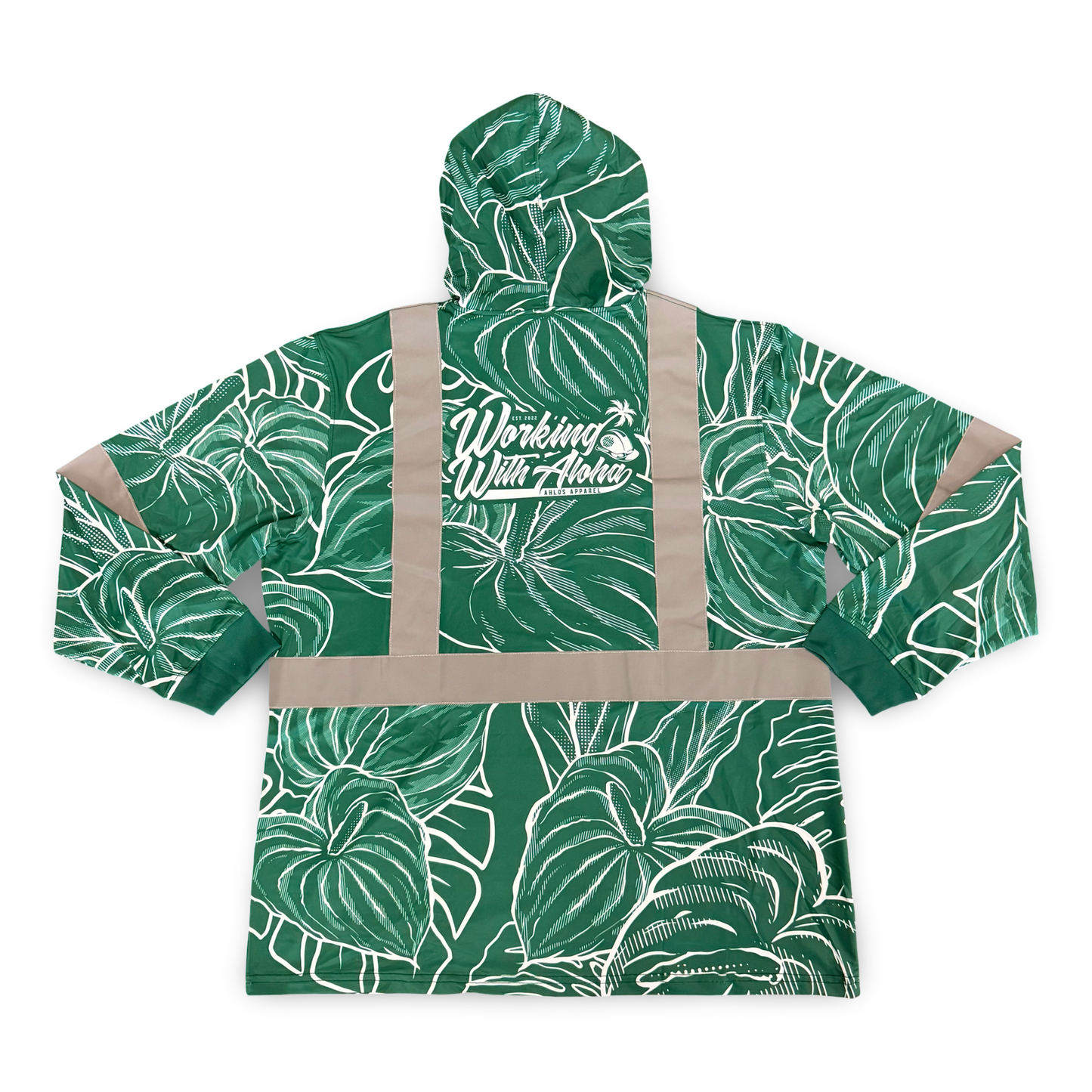 ANTHURIUM MIST - LONG SLEEVE HOODIE - GREEN