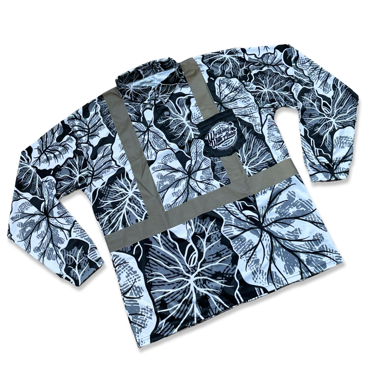 AHLO KALO - LONG SLEEVE POLO-BLACK/WHITE