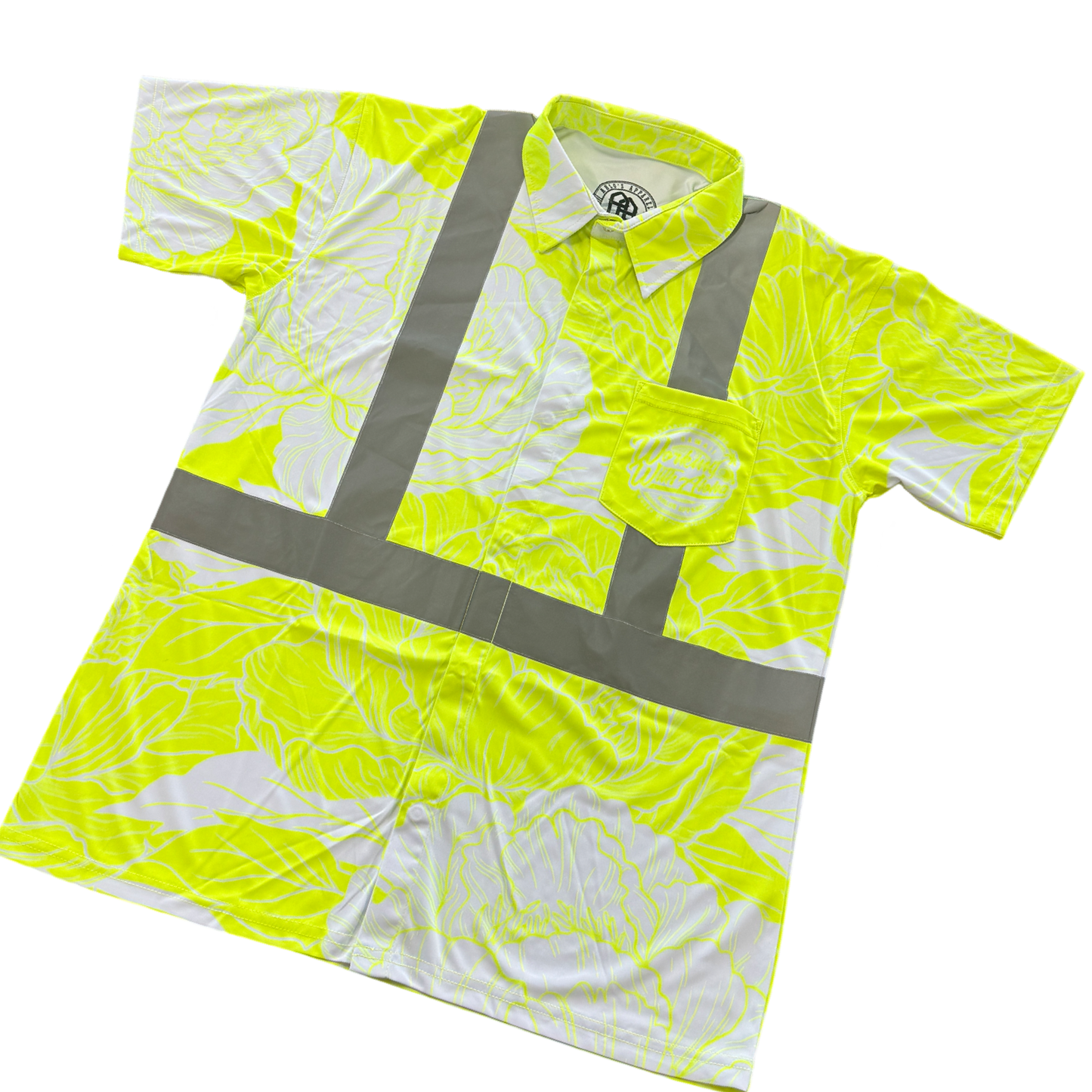 PEONIES- SHORT SLEEVE POLO - YELLOW