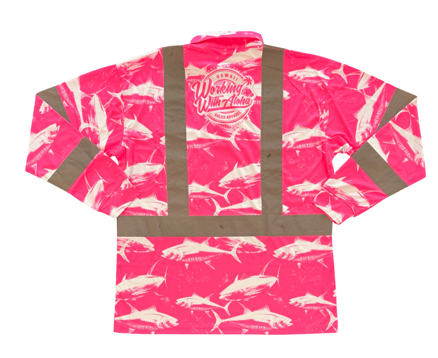 DA AHI RUN - LONG SLEEVE POLO - PINK