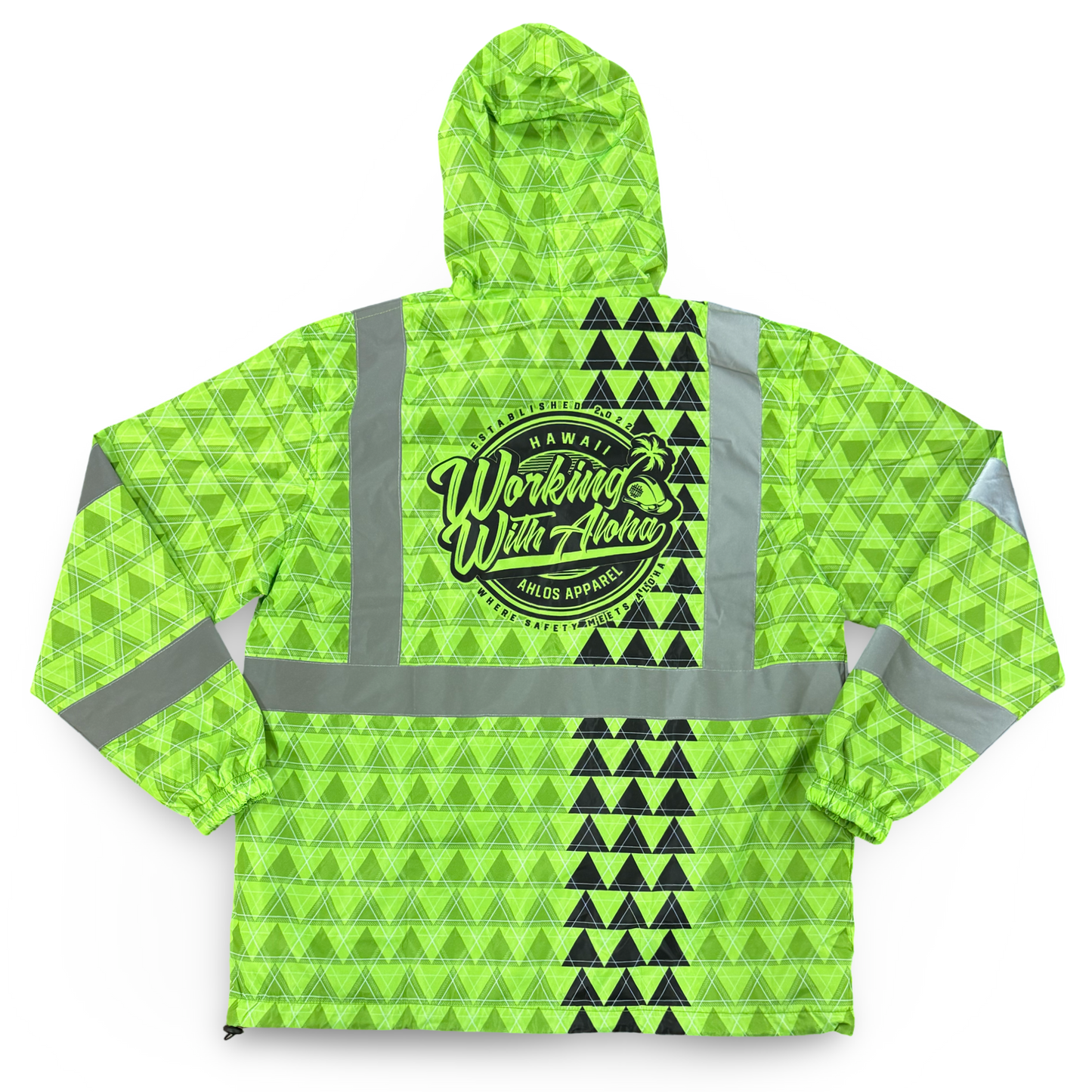 LOKAHI PLAID WINDBREAKER - CLASS 3- GREEN