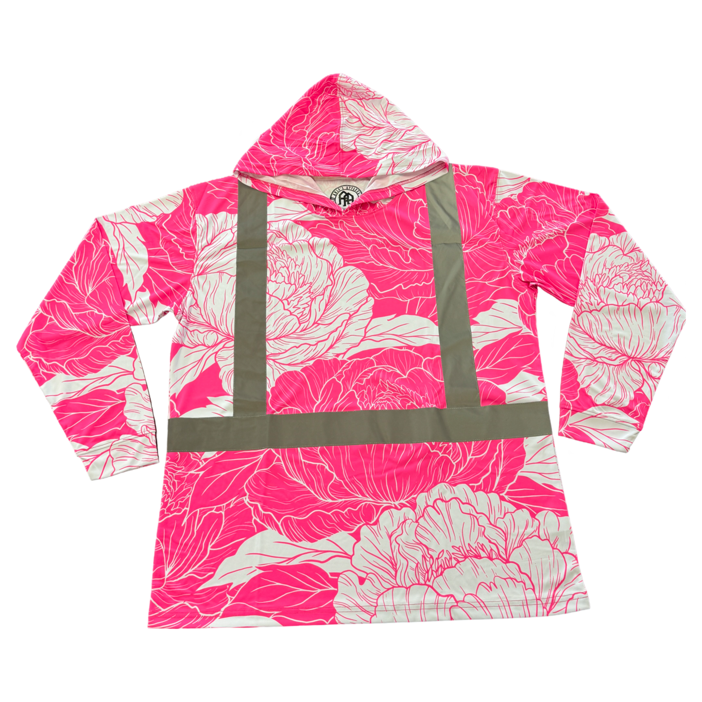 PEONIES- LONG SLEEVE HOODIE - PINK