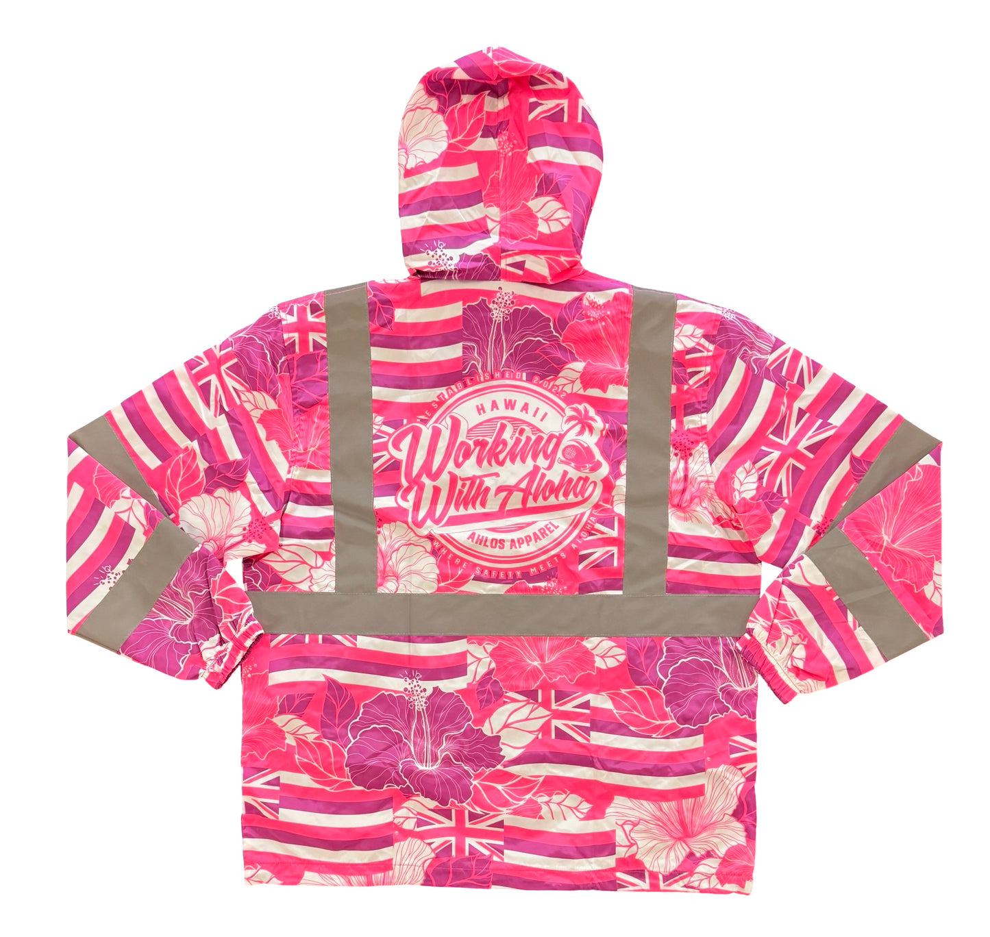STAT OF HAWAII ALOHA - WINDBREAKER JACKET - PINK