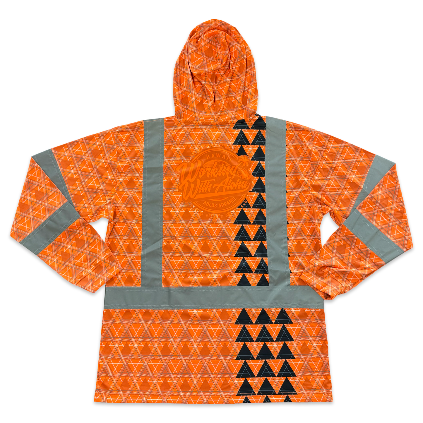 LOKAHI PLAID - LONG SLEEVE HOODIE - CLASS 3 - ORANGE