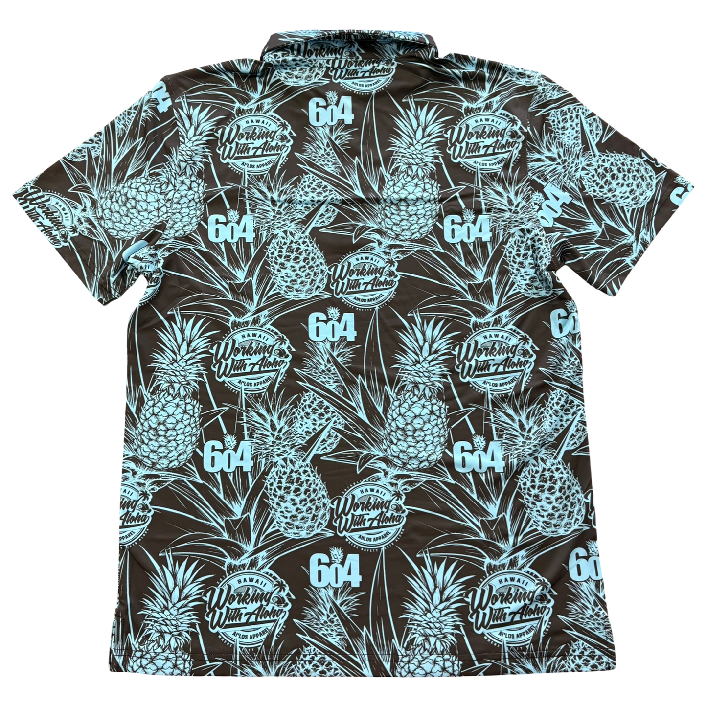 604 X WWA - SHORT SLEEVE POLO - BLUE PINEAPPLE