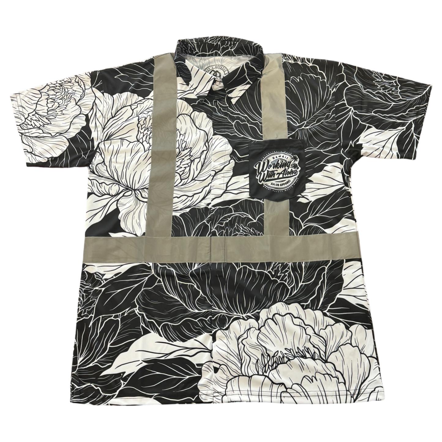 PEONIES- SHORT SLEEVE POLO - BLACK