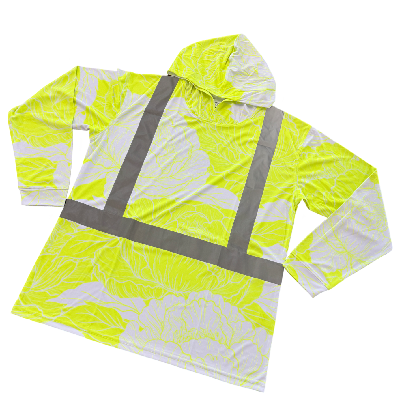 PEONIES- LONG SLEEVE HOODIE - YELLOW