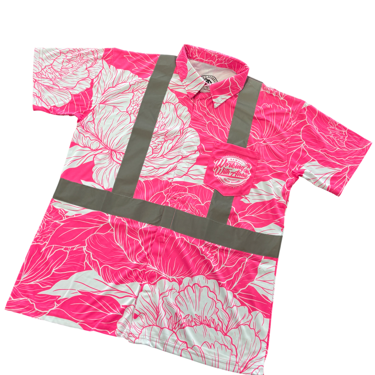PEONIES- SHORT SLEEVE POLO - PINK