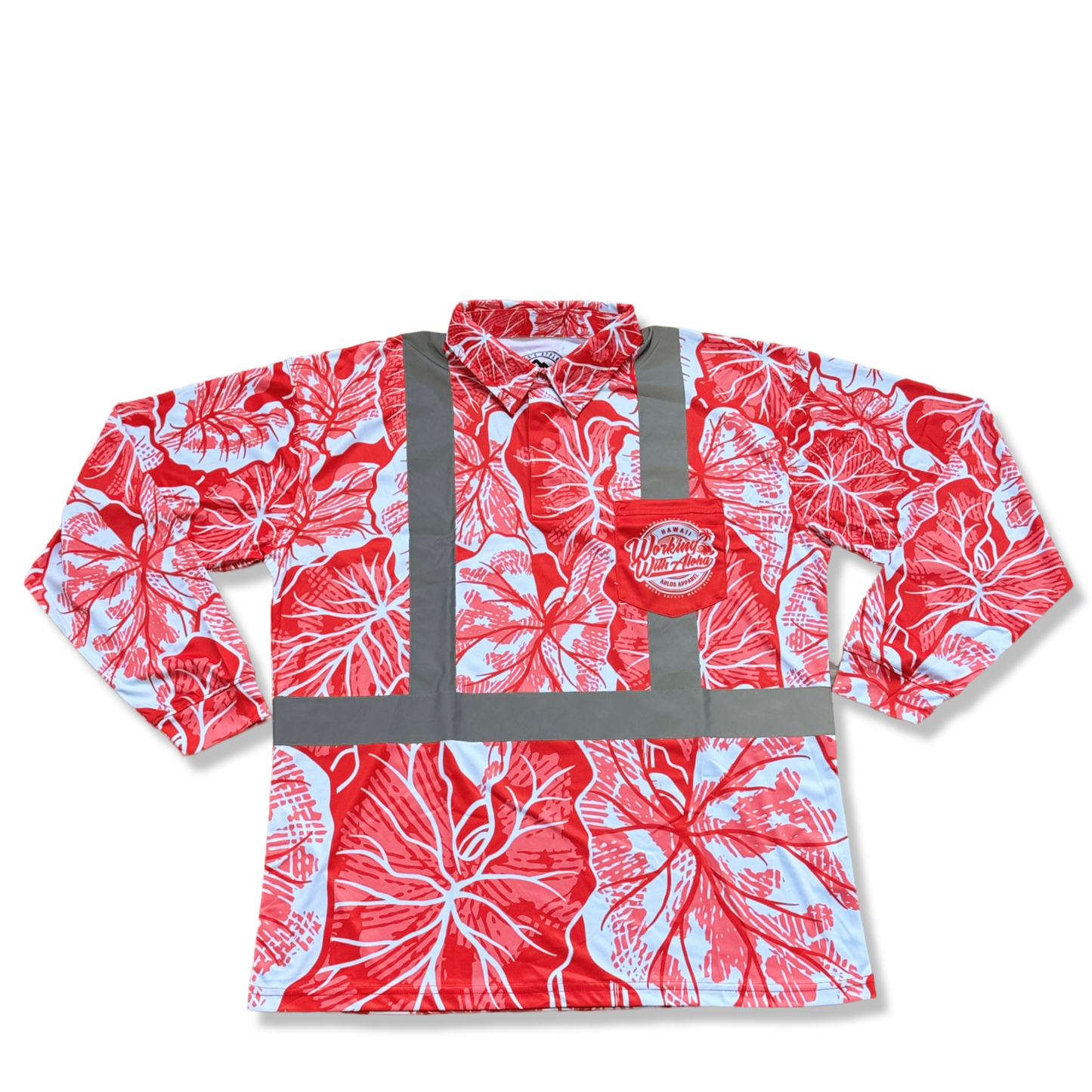 AHLO KALO - LONG SLEEVE POLO-RED