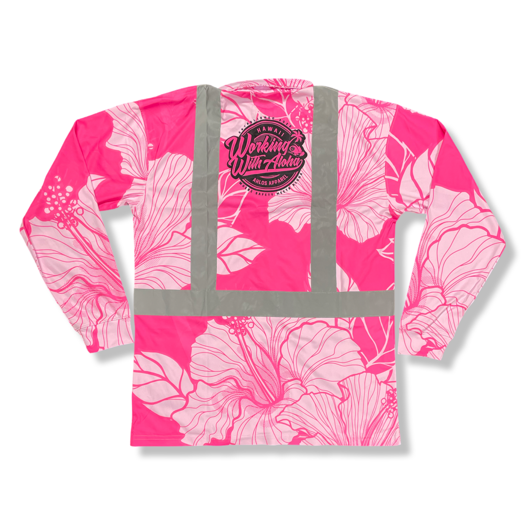 LONG SLEEVE- PINK-HIBISCUS