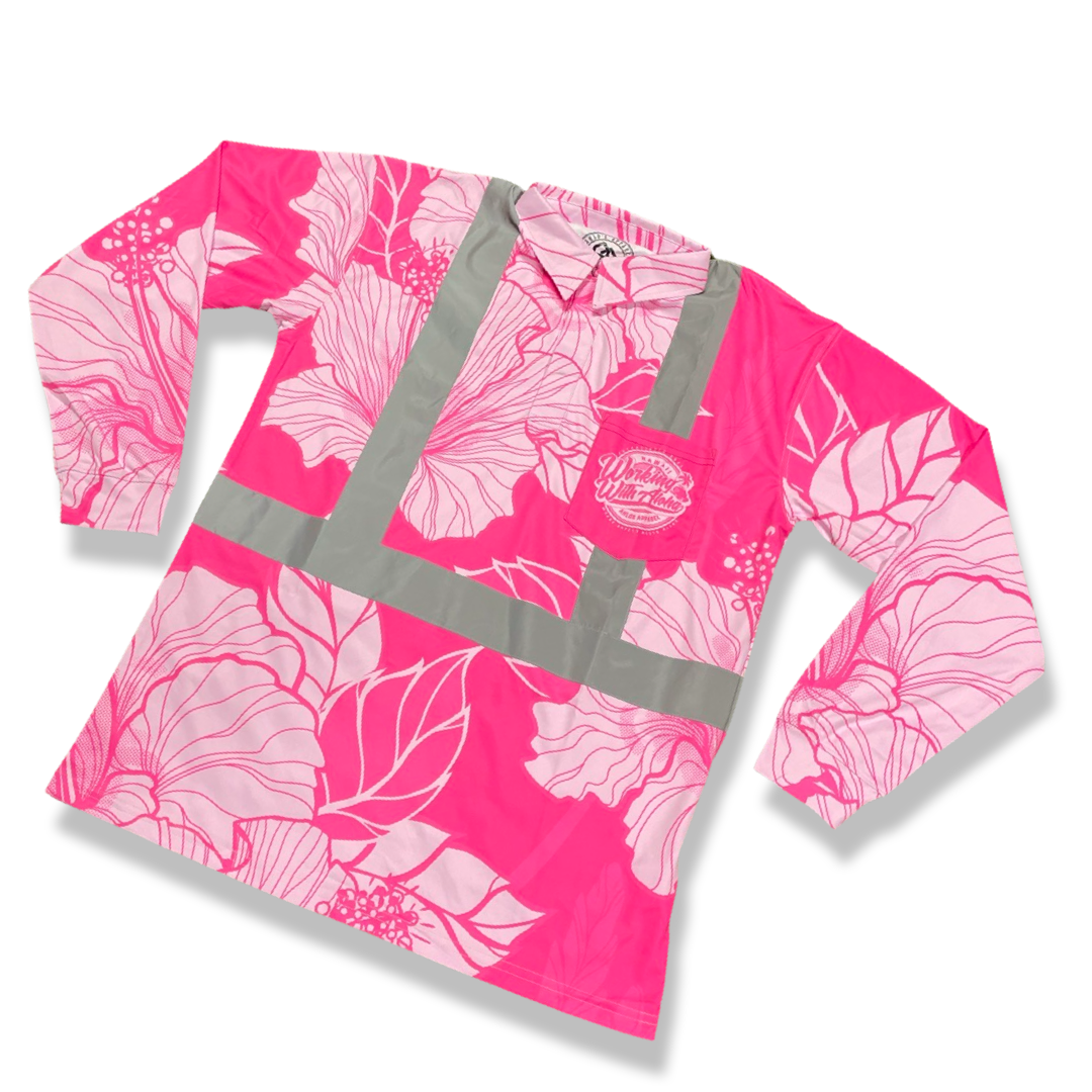 LONG SLEEVE- PINK-HIBISCUS