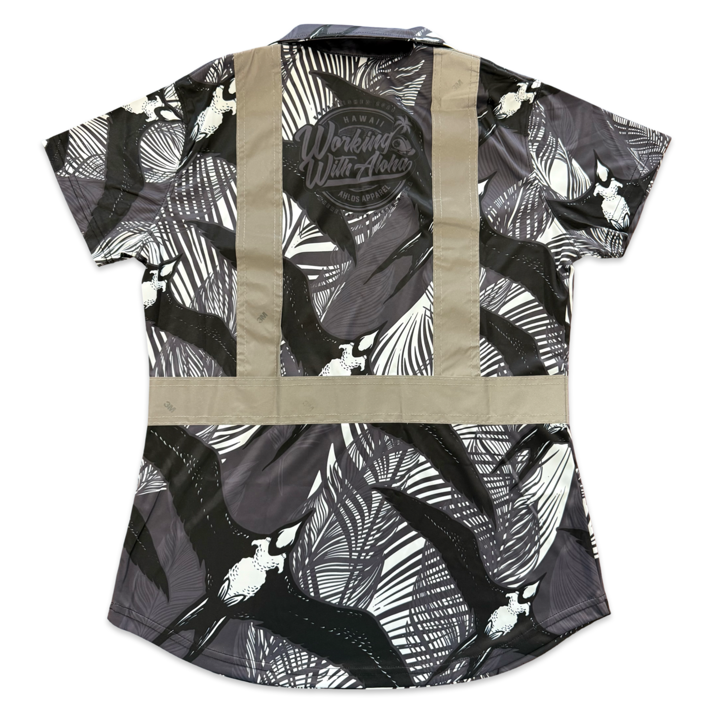 IWA BIRD -WOMENS SHORT SLEEVE POLO- BLACK/WHITE