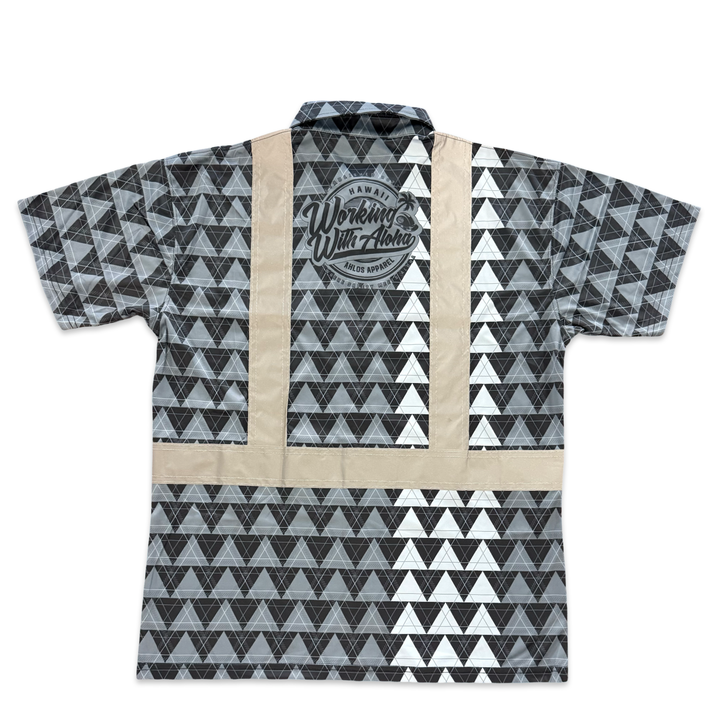 LOKAHI PLAID - SHORT SLEEVE POLO - CLASS 2 - BLACK