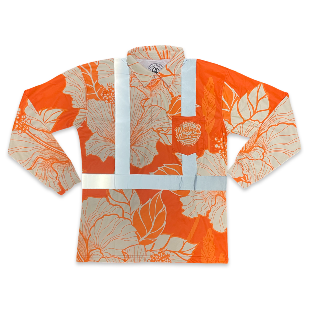 LONG SLEEVE-ORANGE-HIBISCUS