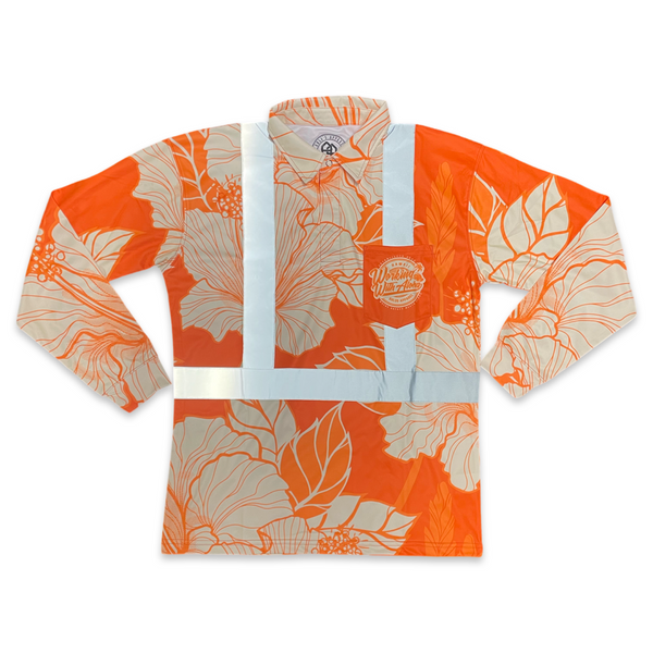 LONG SLEEVE-ORANGE-HIBISCUS – Ahlo's Apparel