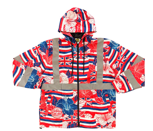 STATE OF ALOHA - WINDBREAKER JACKET - RED & BLUE