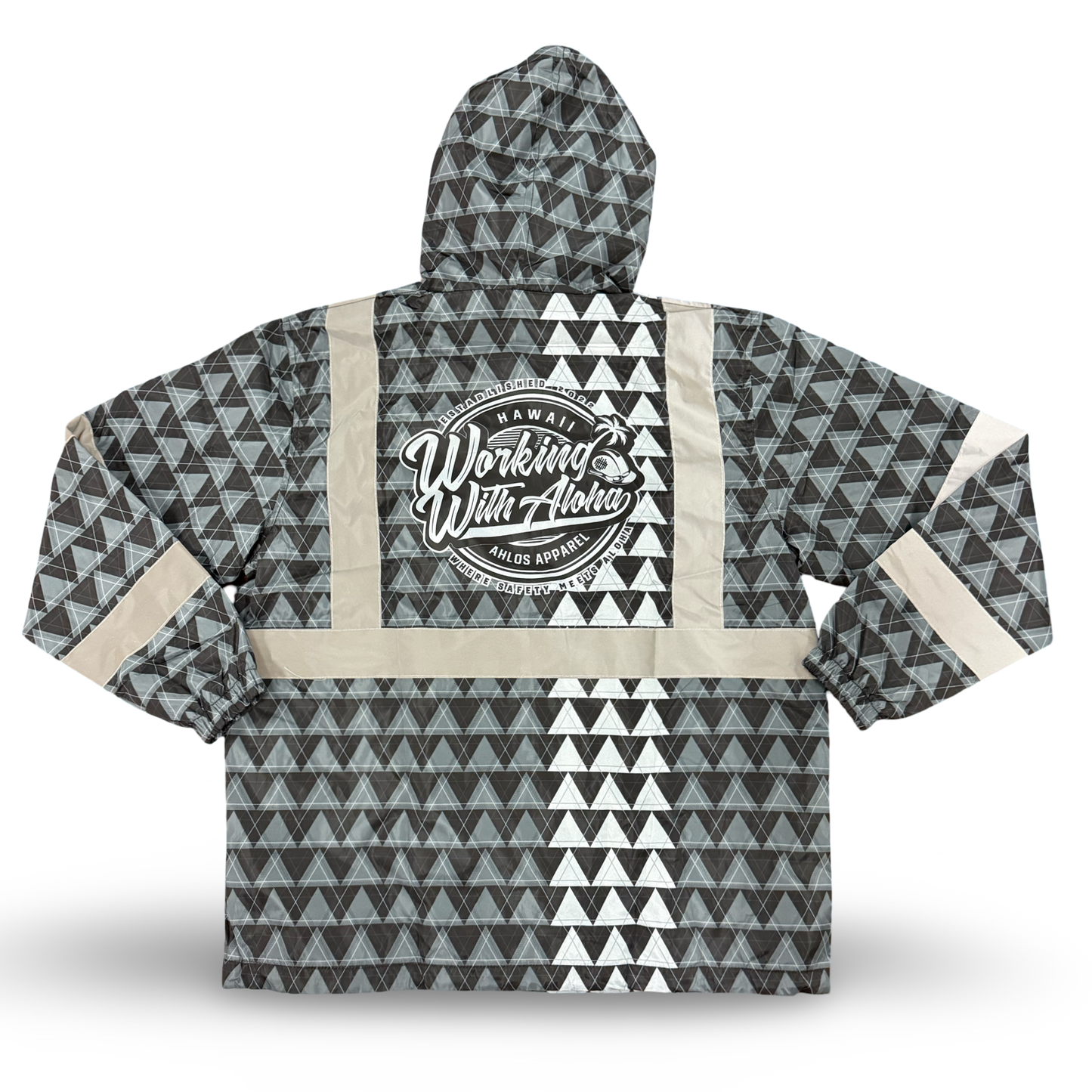 LOKAHI PLAID WINDBREAKER - CLASS 3- BLACK