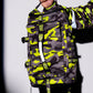 GREEN CAMO DUFFLE BACKPACK