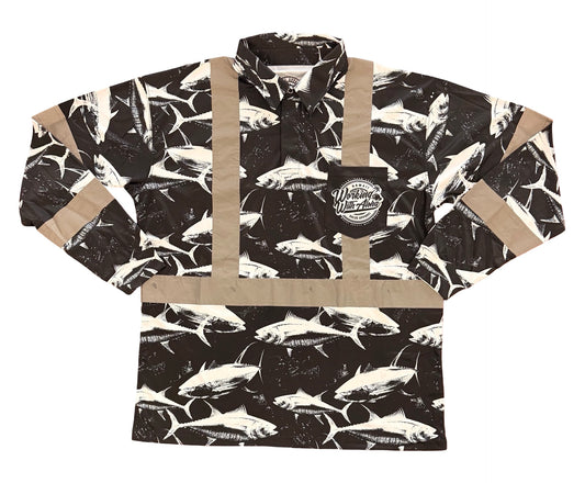 DA AHI RUN - LONG SLEEVE POLO CLASS-3 - BLACK