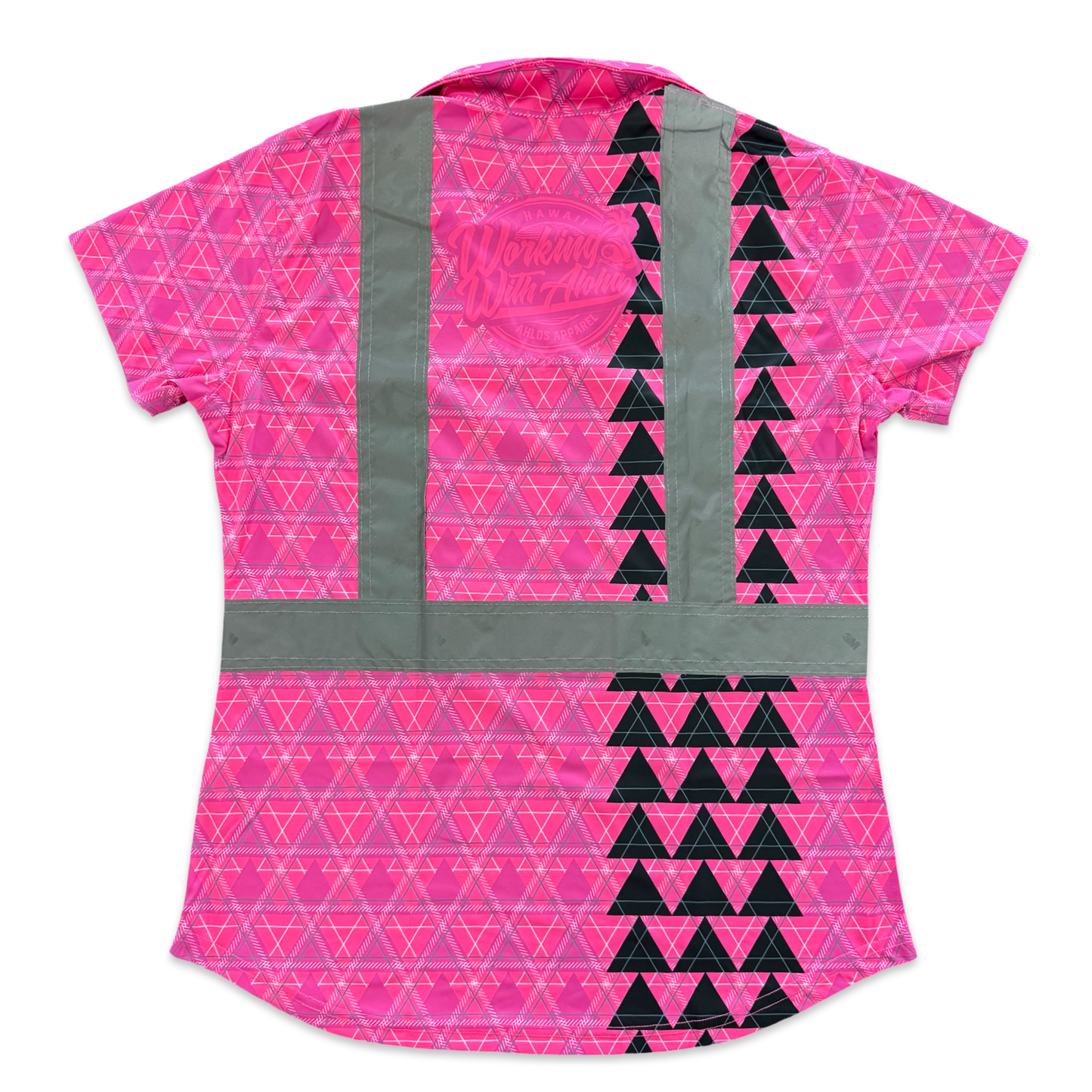 LOKAHI PLAID - WOMEN'S S/S POLO - CLASS 2 - PINK