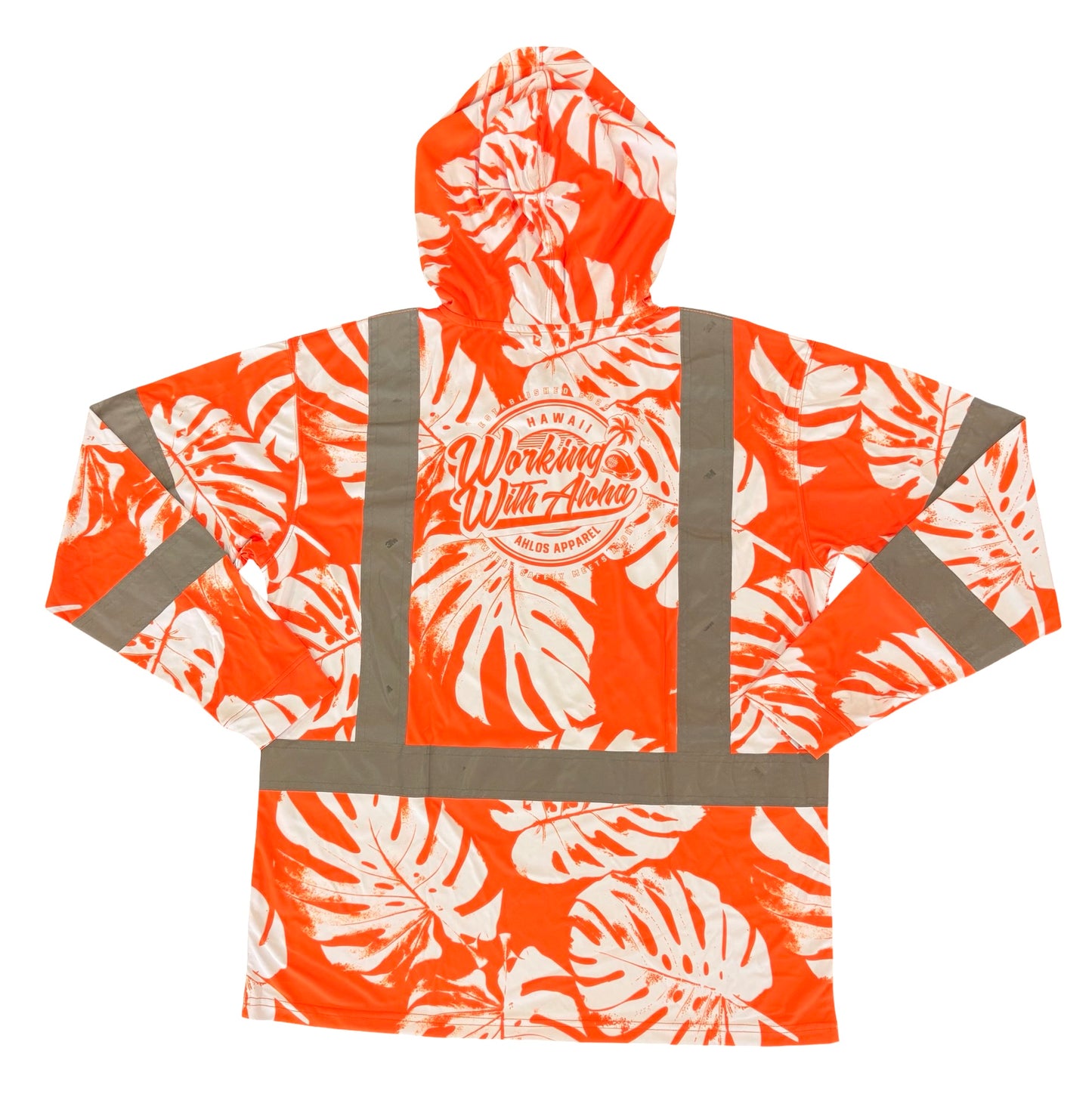 MONSTERA MADNESS - LONG SLEEVE HOODIE - CL 3 - ORANGE