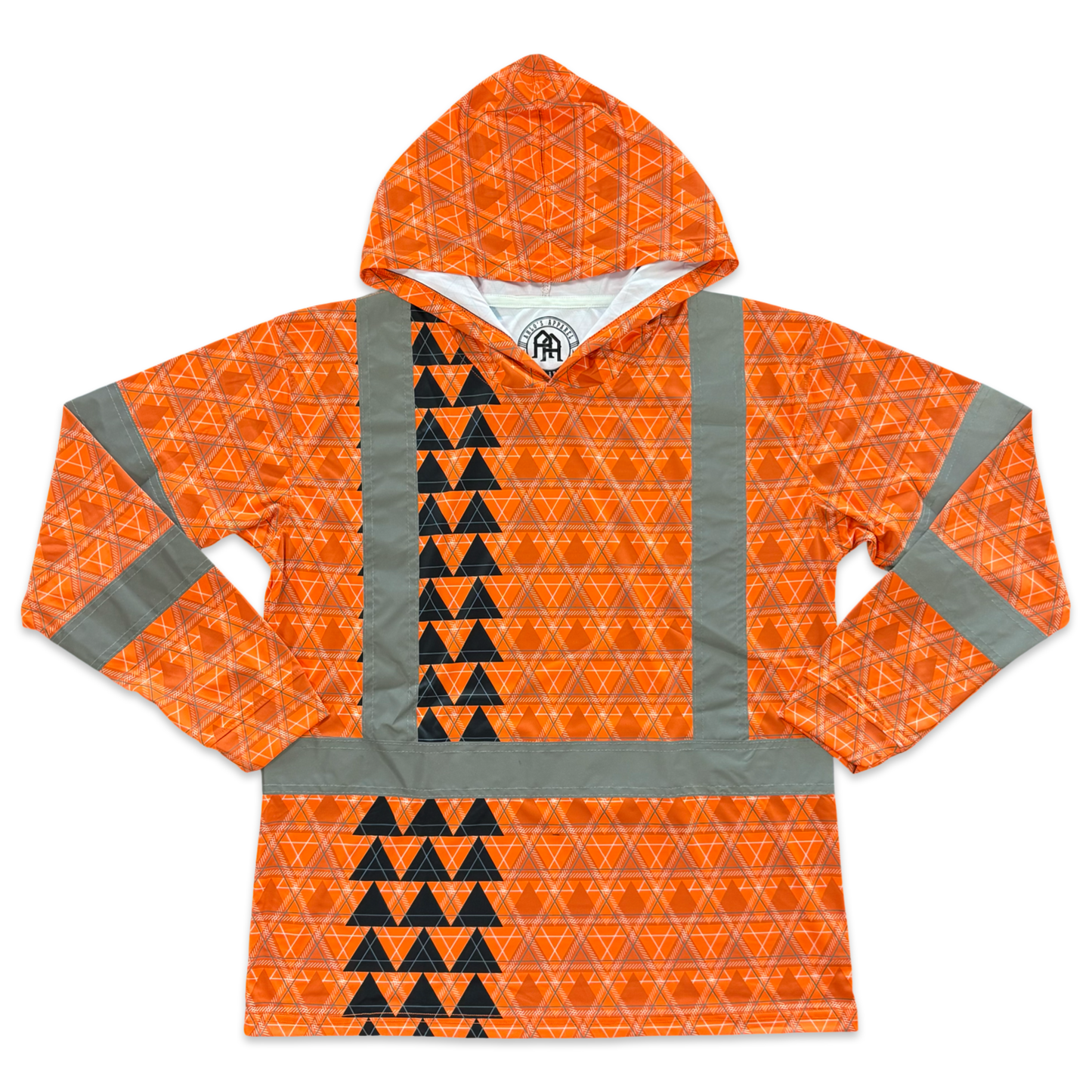 LOKAHI PLAID - LONG SLEEVE HOODIE - CLASS 3 - ORANGE