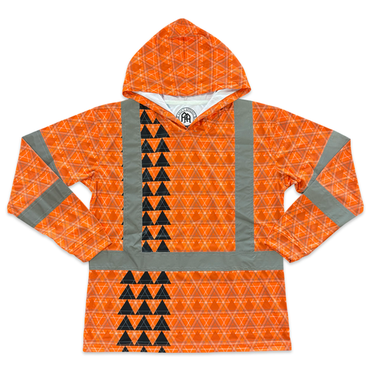 LOKAHI PLAID - LONG SLEEVE HOODIE - CLASS 3 - ORANGE