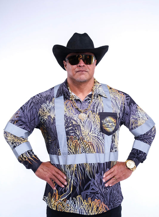 HALA - LONG SLEEVE POLO - CLASS 3 - BLACK & GOLD