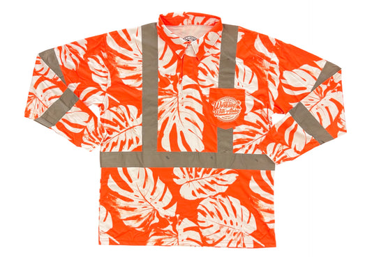 MONSTERA MADNESS - LONG SLEEVE POLO - CL 3 -ORANGE