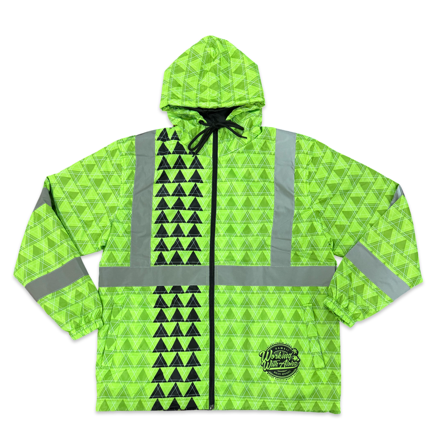 LOKAHI PLAID WINDBREAKER - CLASS 3- GREEN