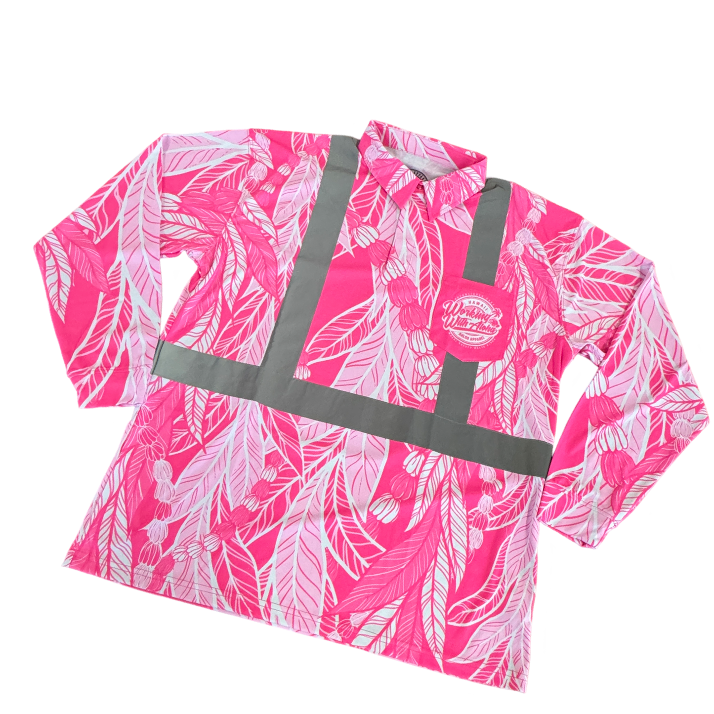 MAILE LEI / PIKAKE- LONG SLEEVE POLO - PINK