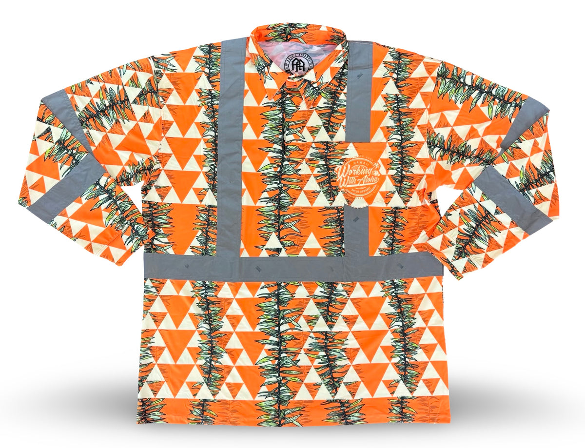 MANA MAILE -LONG SLEEVE POLO-CL 3- ORANGE