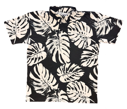 MONSTERA MADNESS - CLASSIC POLO - BLACK