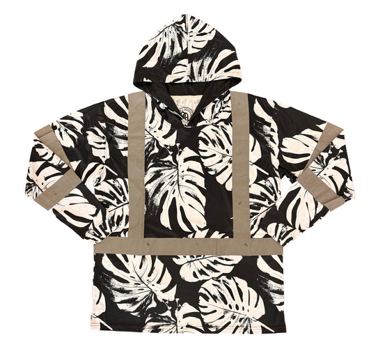 MONSTERA MADNESS - LONG SLEEVE HOODIE - CL 3 - BLACK