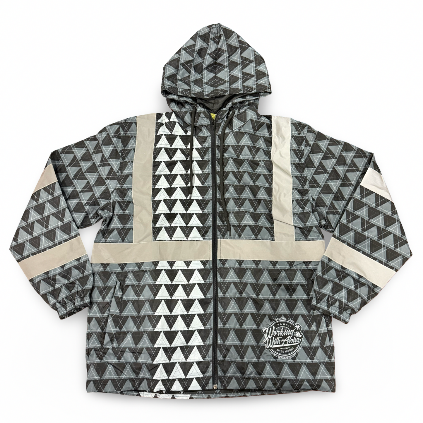 LOKAHI PLAID WINDBREAKER - CLASS 3- BLACK