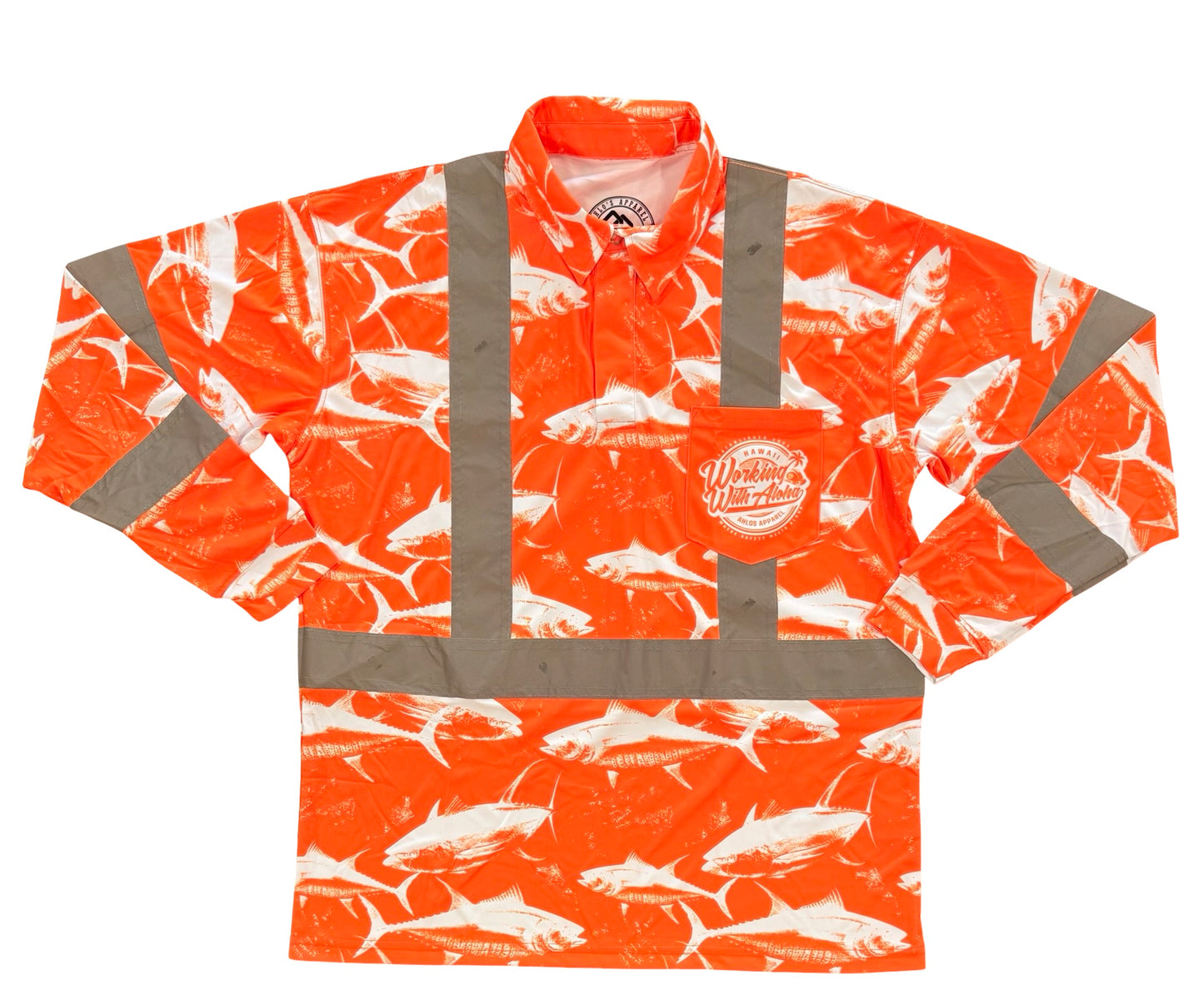 DA AHI RUN - LONG SLEEVE POLO - ORANGE