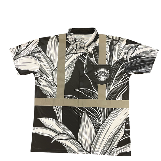 TI LEAF - SHORT SLEEVE POLO -CLASS 2 - BLACK/WHITE