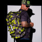 GREEN CAMO DUFFLE BACKPACK