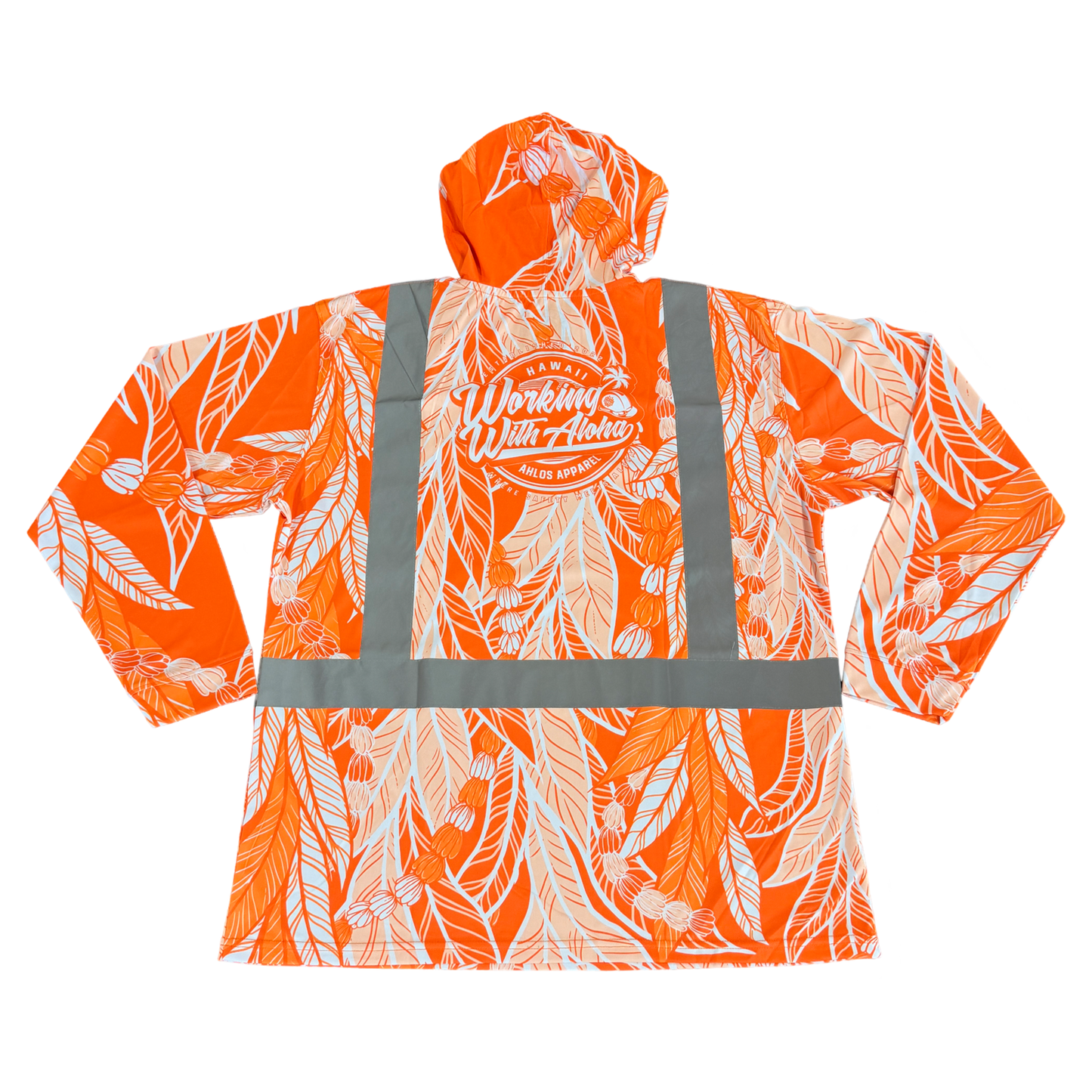 MAILE LEI / PIKAKE- LONG SLEEVE HOODIE - ORANGE