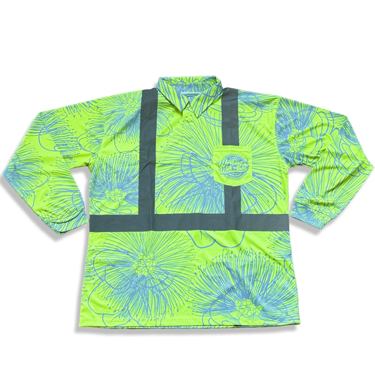 OHIA LEHUA - LONG SLEEVE POLO-YELLOW